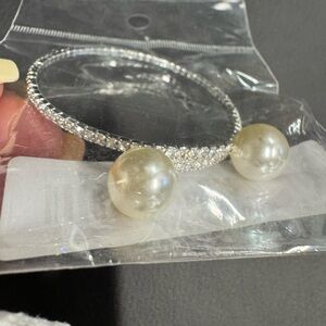 Wrap bracelet Silver Cream Pearl